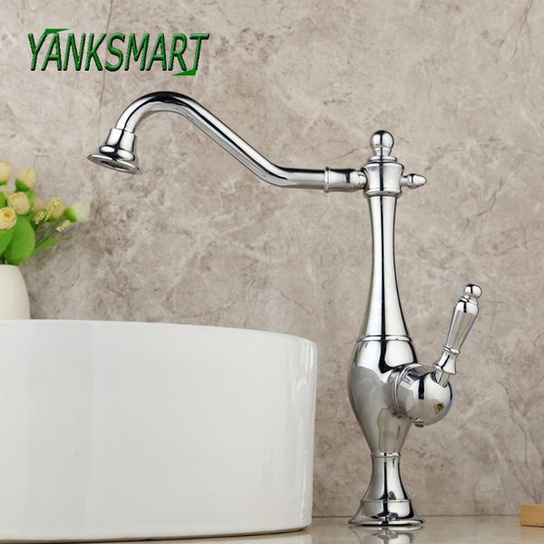 

bathroom sink faucets yanksmart chrome polished / nickel brushed 360 swivel kitchen faucet single handle basin deck mounted mixer tap