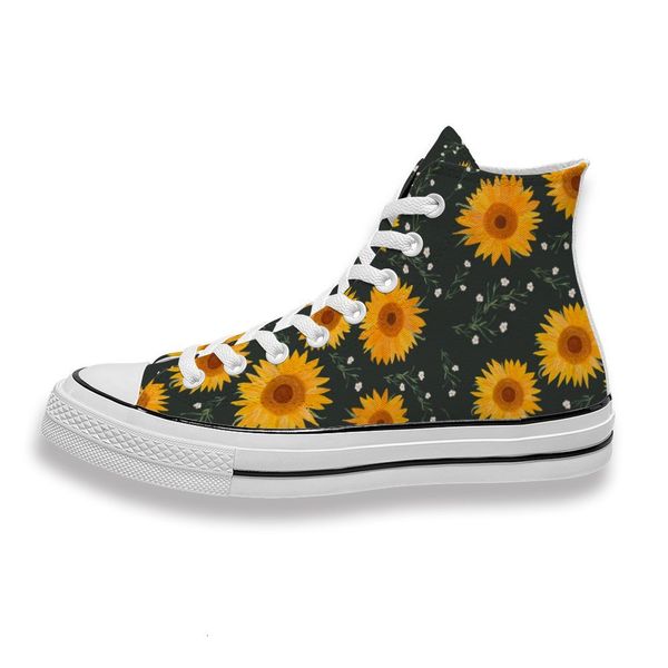 

custom printed hand painted sunflower sneakers high mens womens running sho skateboard diy trainers canvas casual shoe