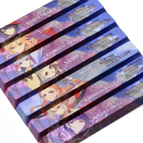

keyboards dye sub keycap 6.25u spacebar pbt for mechanical keyboard genshin impact raiden kaede sayu hara aloy kamisato ayaka yomiya sara