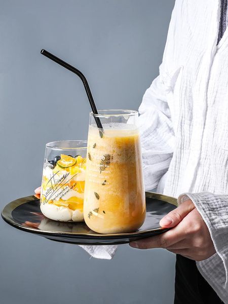 

simple high round glass cup transparent personality nordic cute for dessert barattoli vetro household products bl50bl wine glasses