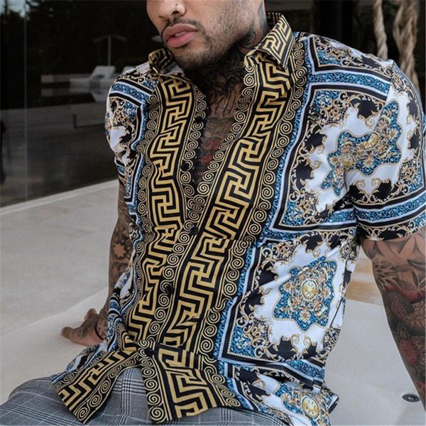 

men's casual shirts summer clothing european american retro trend shirt cardigan fashion short sleeve cs-3, White;black