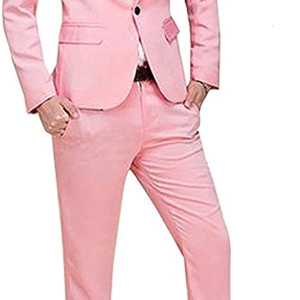 

men's suits & blazers casual pink suit with two pieces, single-breasted men's clothing a button, slim fit, male blazer mxet, White;black