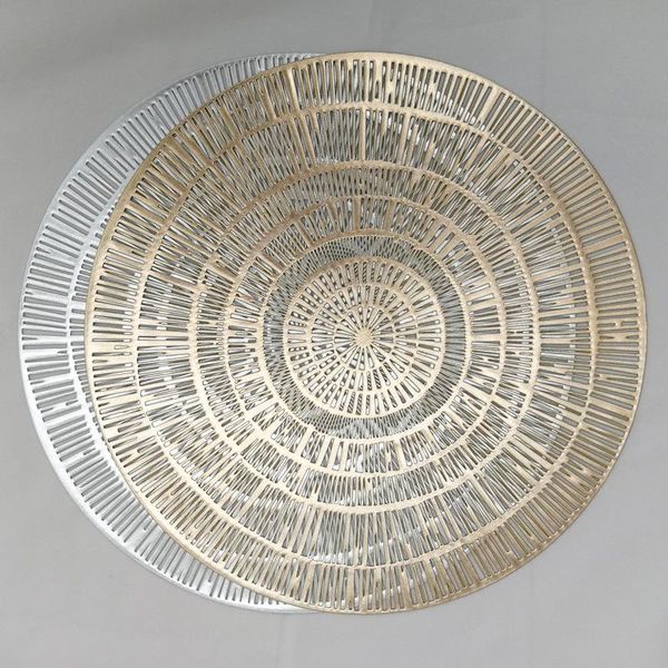 

mats & pads european style cutlery mat modern simple el anti skid pvc hollow out solid color gilding home decorative tableware cushion