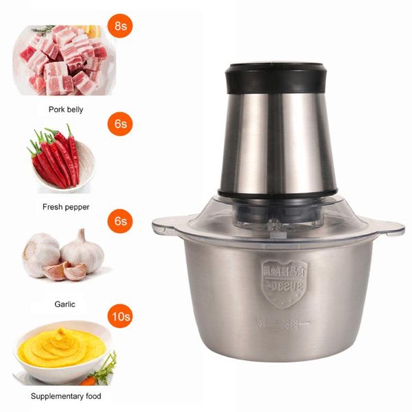 

meat grinders 2 speeds 200w stainless steel electric chopper grinder mincer food processor slicer vegetable machine