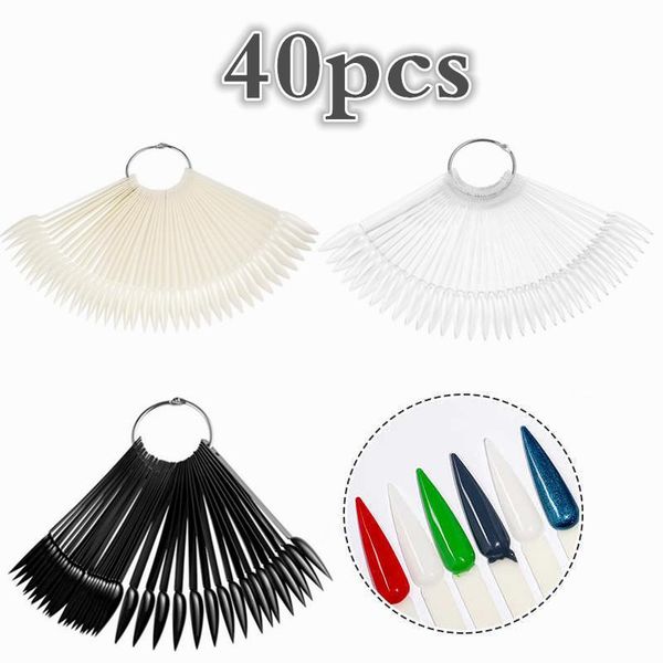 

nail art kits 40pcs professional salon practice card sharp fan shaped detachable polish display board false tips