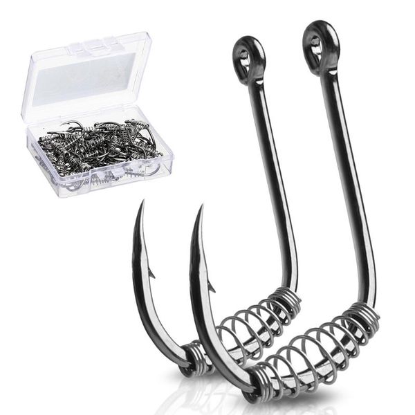 

fishing hooks donql 10/20/50pcs set barbed swivel spring jig carp hook single circle fishinhook accessories tackle