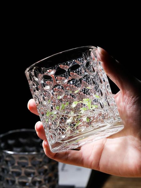 

wine glasses household brief wave point glass cup design cocktail whiskey transparent drinking amber 280ml mug
