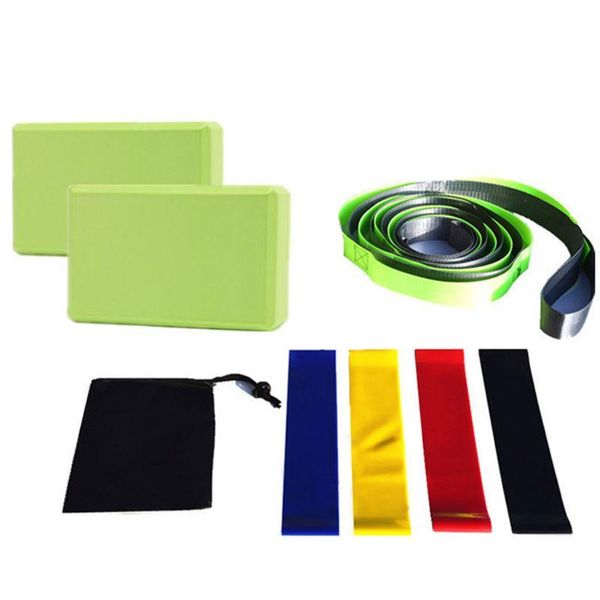

pcs yoga equipment set with blocks stretching strap resistance loop band starter kit for home exercise accessories