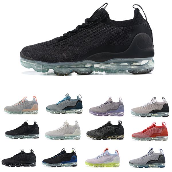

fly mesh knit 2021 mens casual shoes black anthracite cushion triple white metallic silver oatmeal chilly blue neon men women trainers sport
