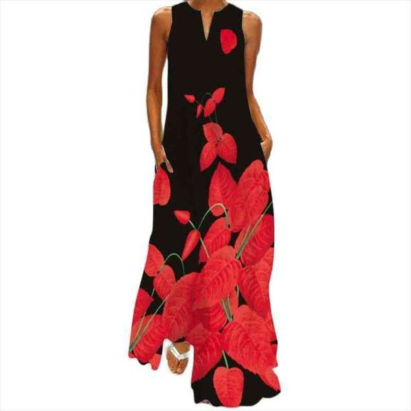 

floral maxi dress v-neck loose-dress butterfly print retro female plus-size casual womens long sundress, Black;gray