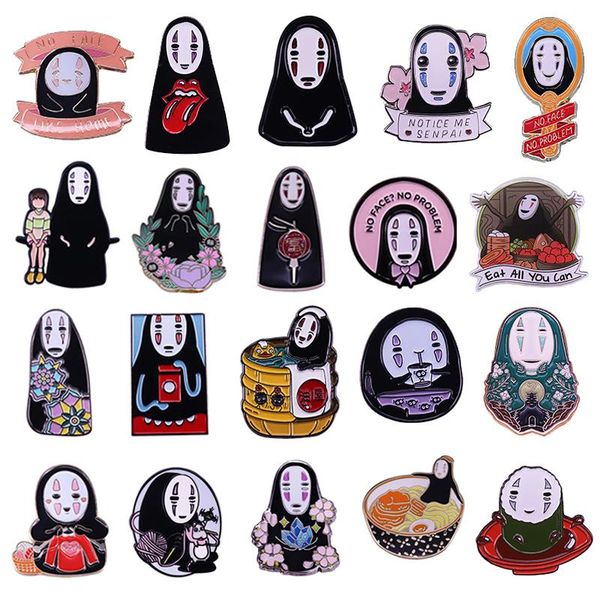 

pins, brooches no face enamel pin anime spirited away brooch, Gray