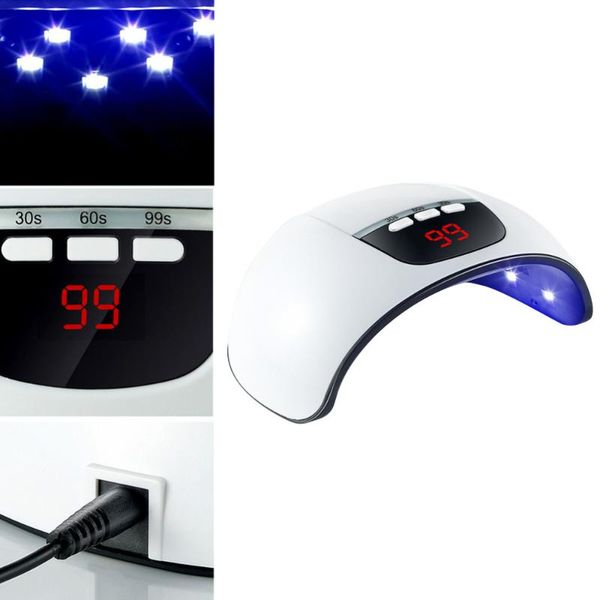 

nail dryers 1pc usb 54w uv led dryer curing lamp manicure tool art light (white)