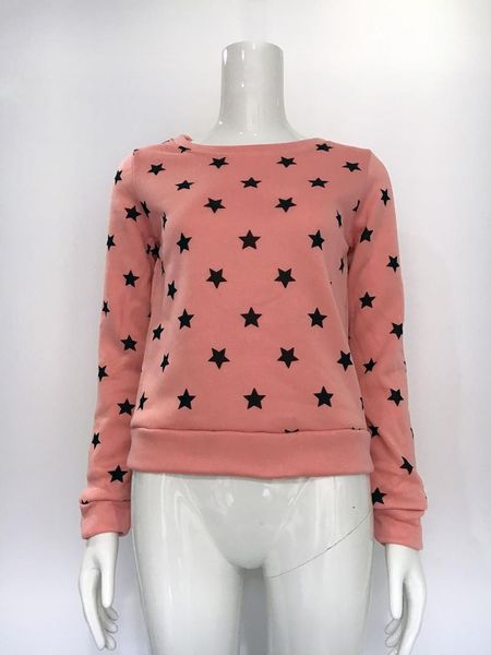 

women's hoodies & sweatshirts stars printed 2021 women casual kawaii harajuku sweat punk for girls clothing european korean, Black