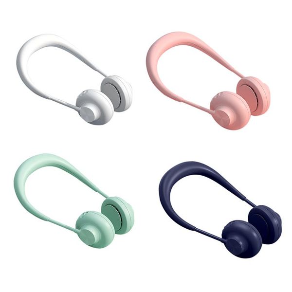 

electric fans sports hand bladeless neckband fan 360 degree dual wind head mini usb