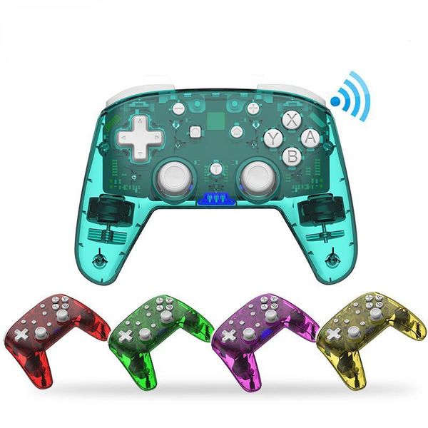 

game controllers & joysticks kuulee transparent wireless switch controller bluetooth gamepad dual vibration six-axis gyro joystick for