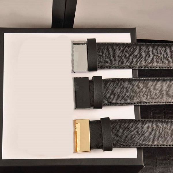 

Men Belt Women Waist For Man Woman Fashion Casual Double G Gold Silver Letter Buckle Black Genuine Leather Belts Cintura Ceinture 3.8 Width With Box