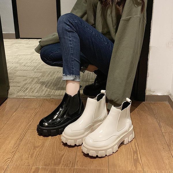 

boots goth chunky demonia women fall winter warm gothic punk wedges shoes fashion platform leather white black ankle 2021