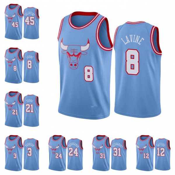 

chicagobullsmen zach lavine tomas satoransky thaddeus young shaquille harrison lauri markkanen denzel valentine jersey, Black