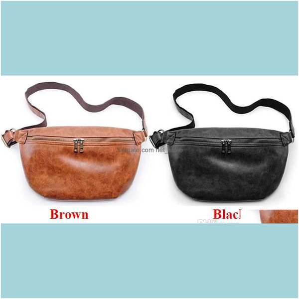 

bags, lage & aessories50pcs retro pu men plain waist casual brief desinger chest cross body bags 2colors drop delivery 2021 4rohc