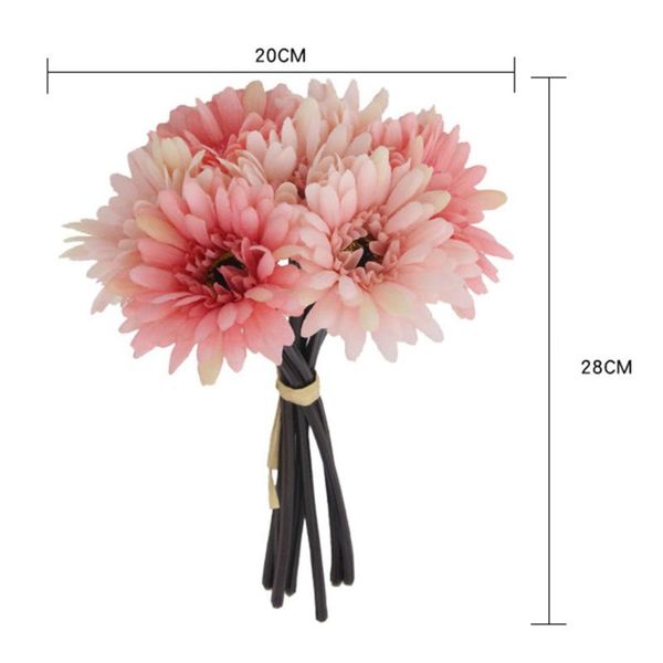 

artificial flowers gerbera flower chrysanthemum bouquet bridal fake for home decoration wedding party decorative & wreaths