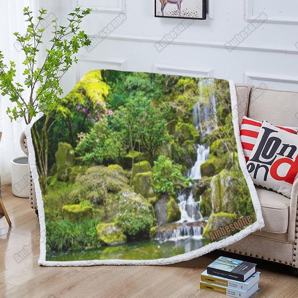 

blankets waterfall landscape blanket throw summer kids bed sofa soft picnic custom
