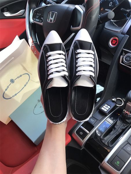 

2021 luxuries designers men's women's canvas pointed toes slippers sandals shoes spring and autumn fashion wide flat flip flops 35, Black