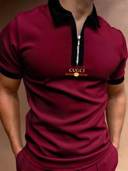 

men's polos fashion brand shirts summer turn-down collar slim solid color zippers breathable casual men clothing 2021, White;black