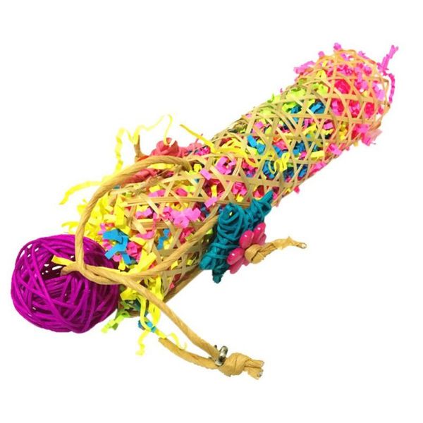 

other bird supplies hanging bamboo woven cage accessories with rattan ball parrot favorite colorful toy shredder foraging swing for