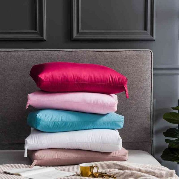 

2pcs 48*74cm bedding pillow filler rectangle goose/duck down bed neck pillows down-proof cotton fabric almohada oreiller