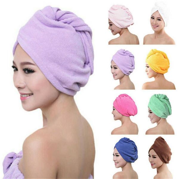 

towel quick drying hair magic microfibre wrap turban head hat bun cap shower dry bath pool towels