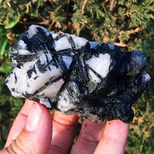 

1pcs natural black tourmaline crystal gemstone collectibles rough rock mineral specimen healing stone home decor decorative objects & figuri