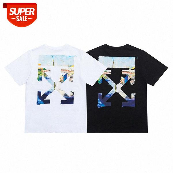 

quality-whiteow monet oil painting series short sleeve t-shirt #4j5n, White;black