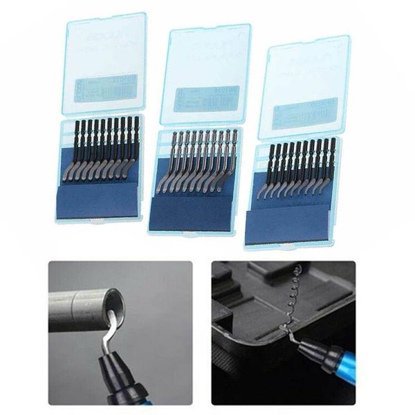 

professional hand tool sets 10pcs burr trimming knife scraper edge cutter set kit hss blades deburring head cutters
