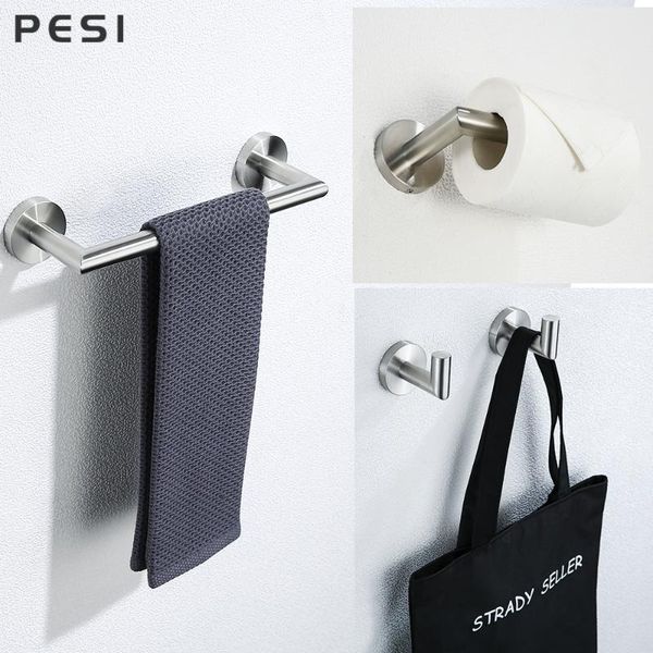 

bath accessory set brushed steel bathroom accessories sets robe hook towel bar rail rack shelf toilet paper holder wall mounted 304 stainles
