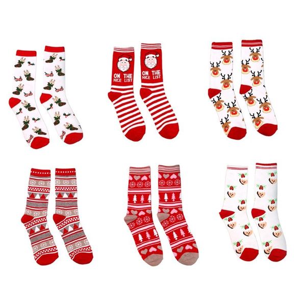 

men's socks men women christmas cotton crew personality cartoon santa claus elk snowflake bell print knit xmas novelty funny tube f3md, Black