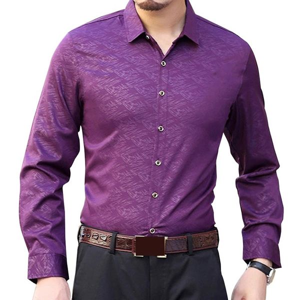 

spring autumn business casual mens shirts button down printed long sleeve cotton shirt big size 5xl 6xl 7xl 210412, White;black