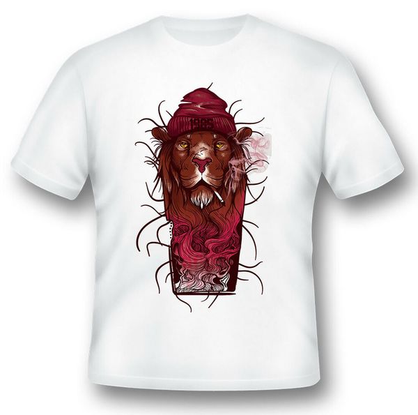 

fashion 85 lion black or white tee, White;black