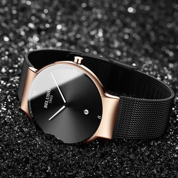 

wristwatches concept ultra thin watch male student korean black tech men's waterproof couple's a pair of quartz watches, Slivery;brown