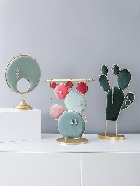

european-style jewelry hanger home accessories earrings necklace storage rack cactus flannel decorative cn(origin) hooks & rails