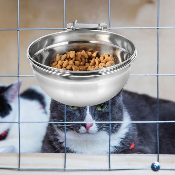 

dog bowls & feeders stainless steel hanging pet bowl crate water for dogs cage feeder