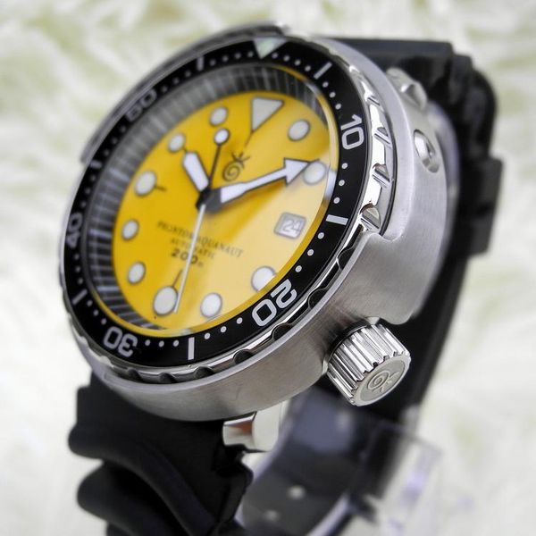 

wristwatches watch automatic saphire seagull st2130 diving 200m waterproof for men skx007, Slivery;brown