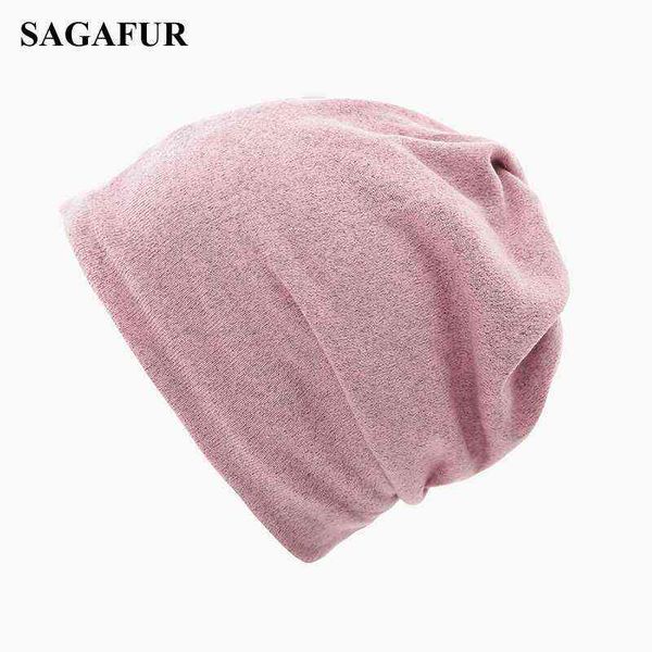 

multifunction knitted hat women's casual plain bonnet cap female soft polyester baggy beanies spring autumn ponytail beanies y21111, Blue;gray