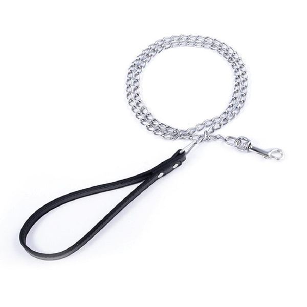 

dog collars & leashes anti bite chain pet leashes-pu leather handle traction rope suitable for kitty doggy