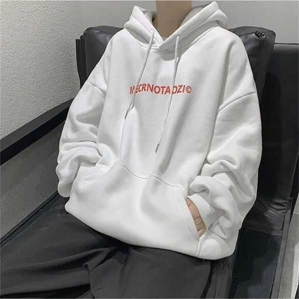 

men's hoodies & sweatshirts add fleece hoodie men loose trend all-match hooded coat autumn and winter thickened korean version of the i, Black