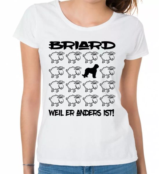 

briard womens t-shirt black sheep by siviwonder, White;black