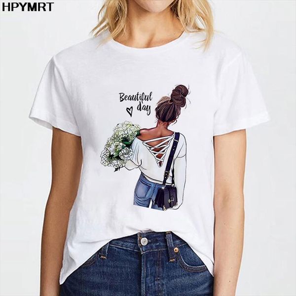 

vogue beauty aesthetic and women mens t shirt fashion womens girls 90s harajuku ulzzang print graphic summer tee drop, White;black