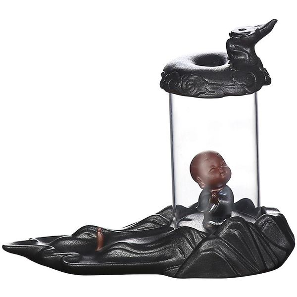 

fragrance lamps black cermatic incense burner box statue backflow vintage waterfall zen bruciatore incenso home decor ea6xxl