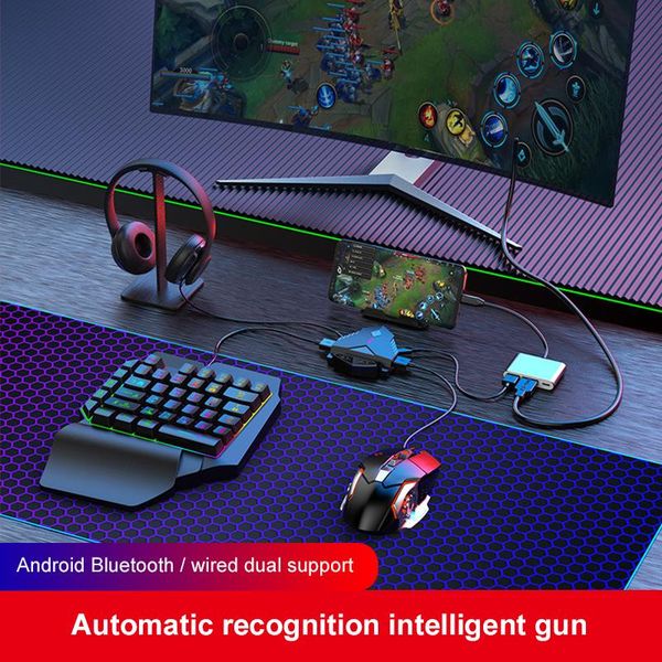 

bluetooth wired keyboard mouse converter adapter usb gaming for android mobile phone game controllers & joysticks