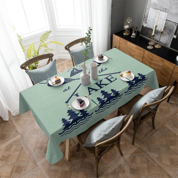 

table cloth oars mountains pine forest rectangular kitchen dining room cover coffee for living