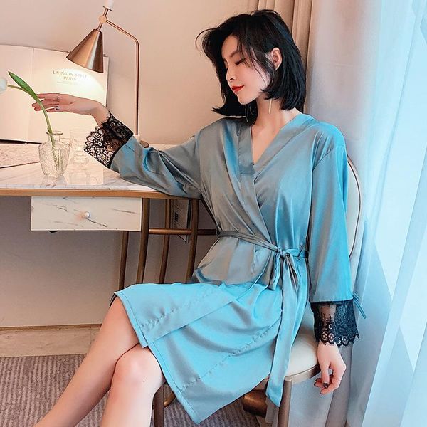 

women's sleepwear 2pcs spring and summer black lace sling nightgown nightdress two-piece rayon delicate casual home service suit e8zw, Black;red